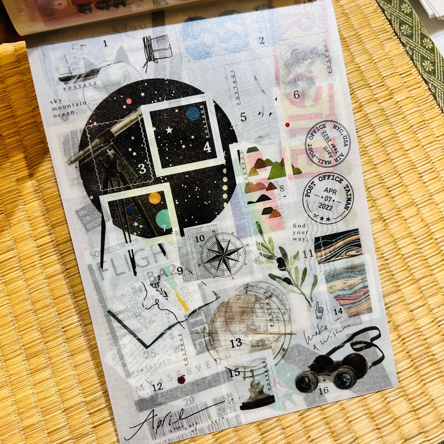 2022 Washi Date Stamp Themed Daily Sticker Book