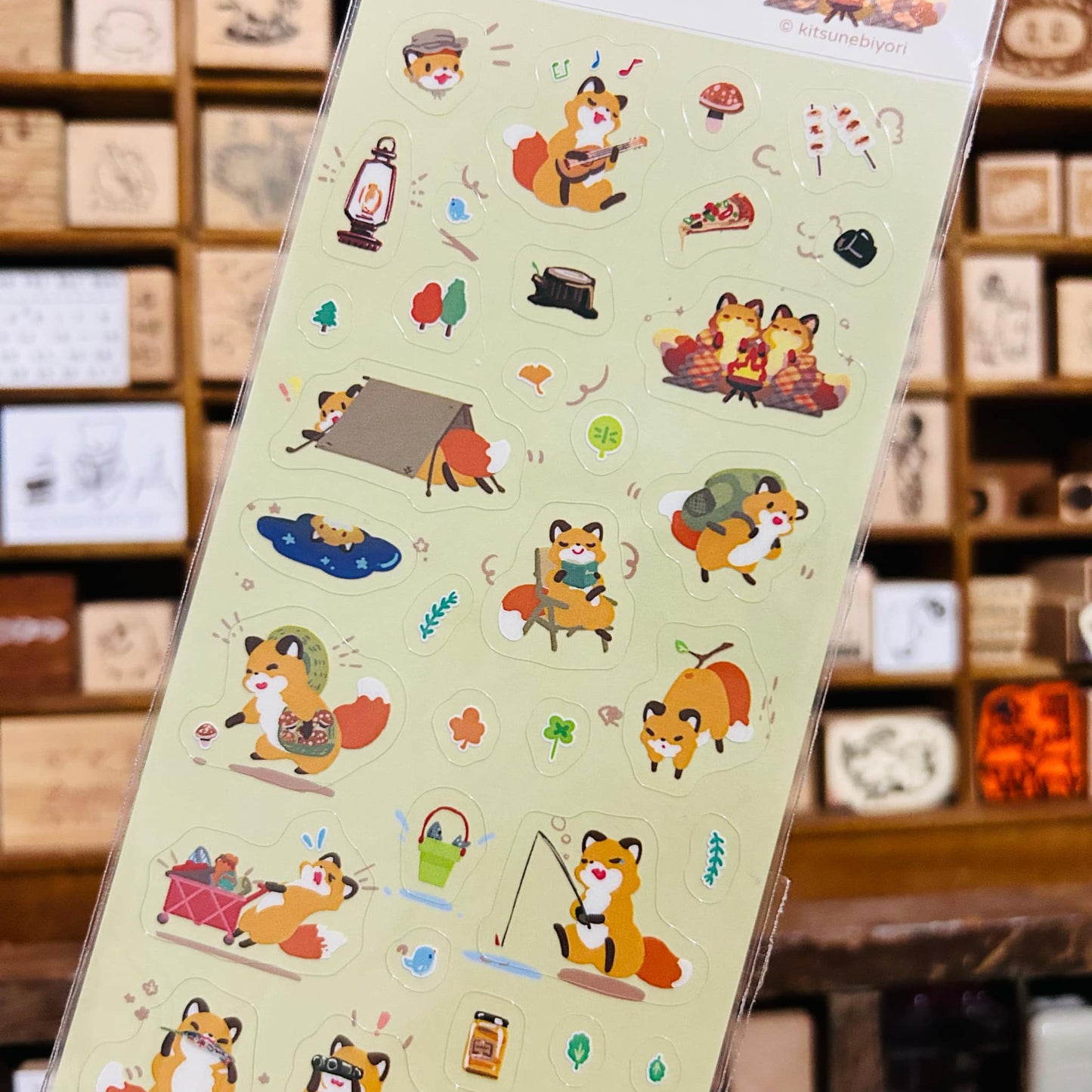 Kitsunebiyori Camping Sticker Sheet