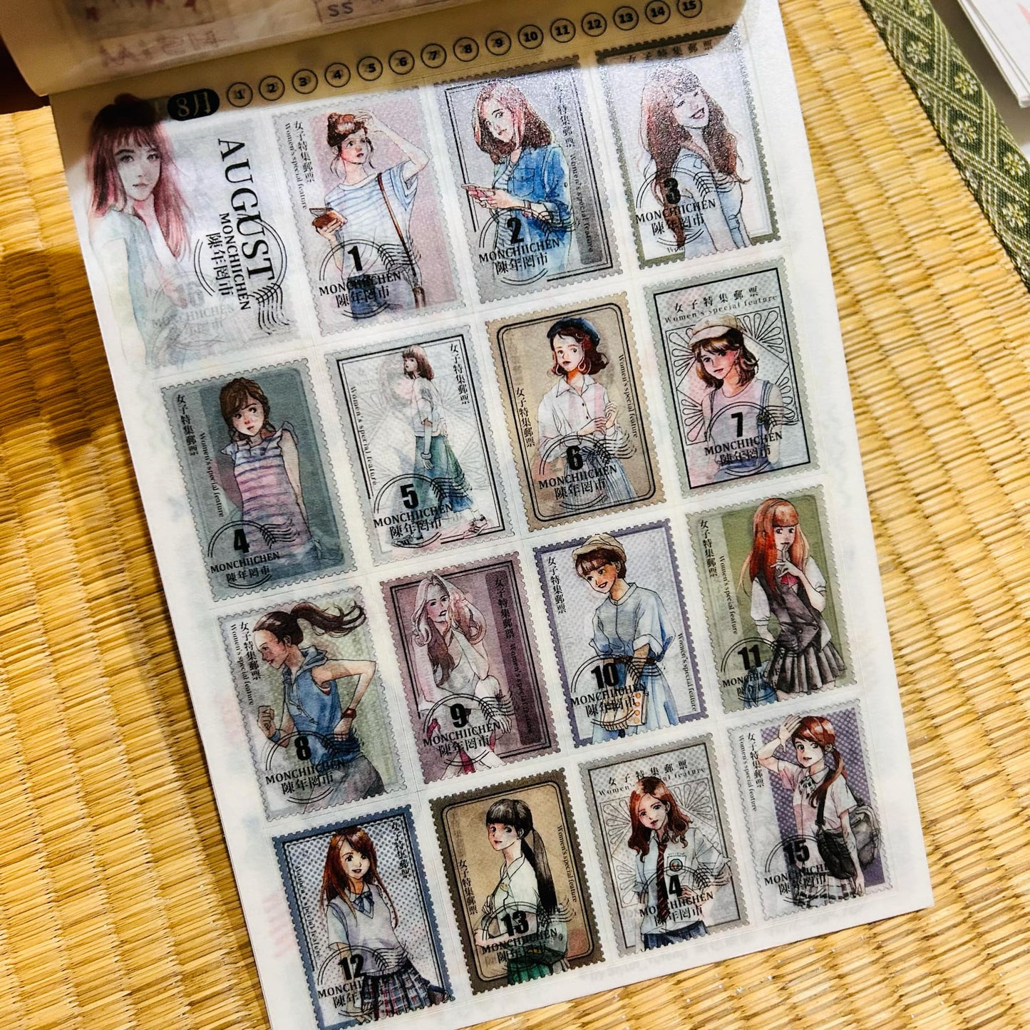2022 Washi Date Stamp Themed Daily Sticker Book