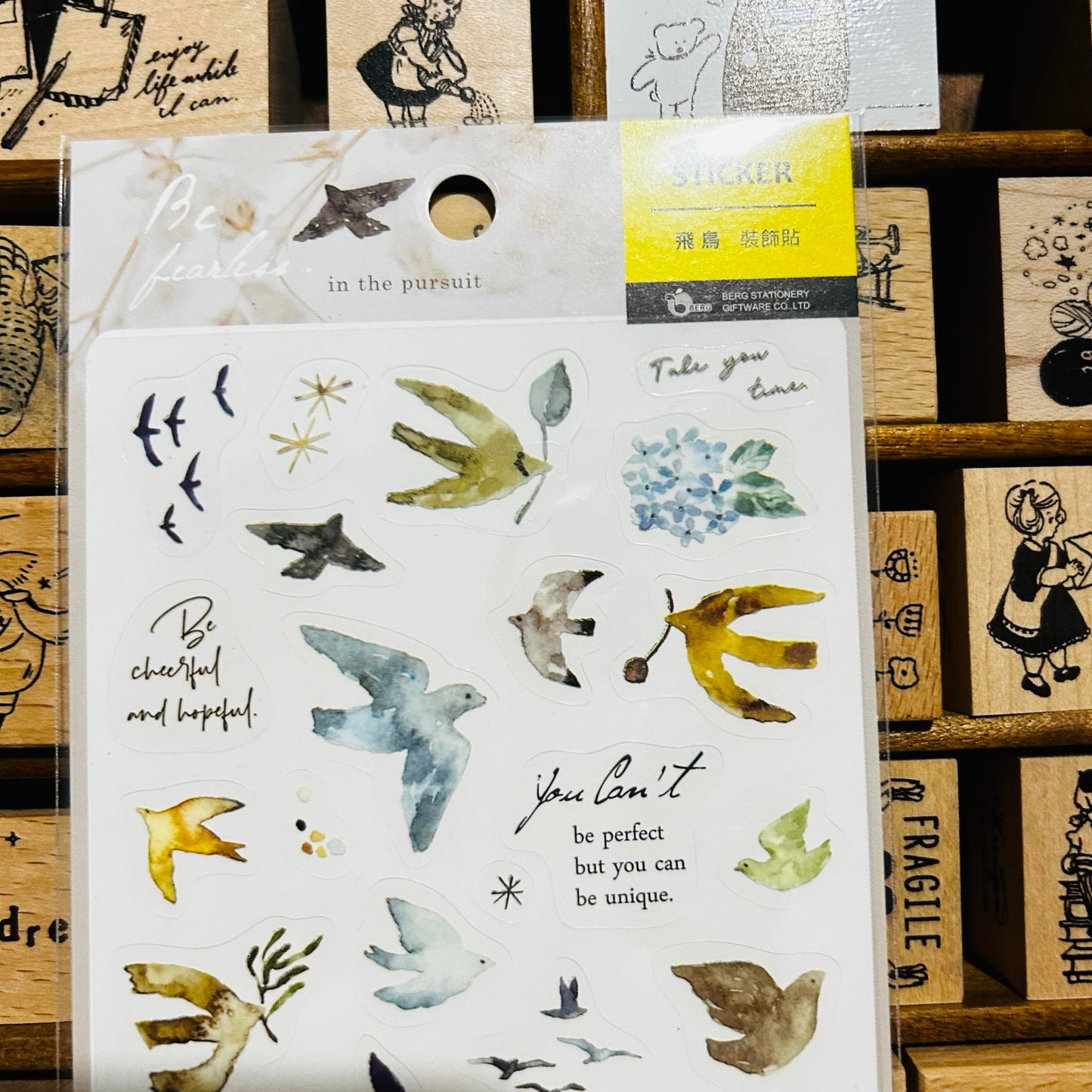 BERG x Pion Birds and Words Sticker Sheet