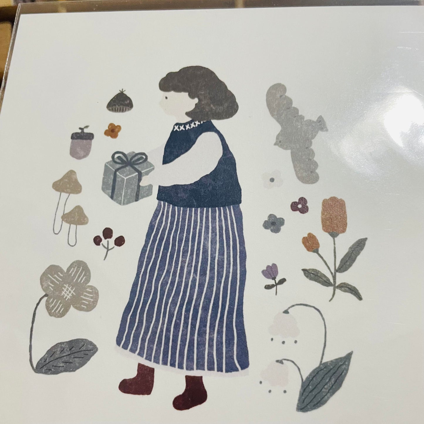 Ivy Snow Giving Postcard