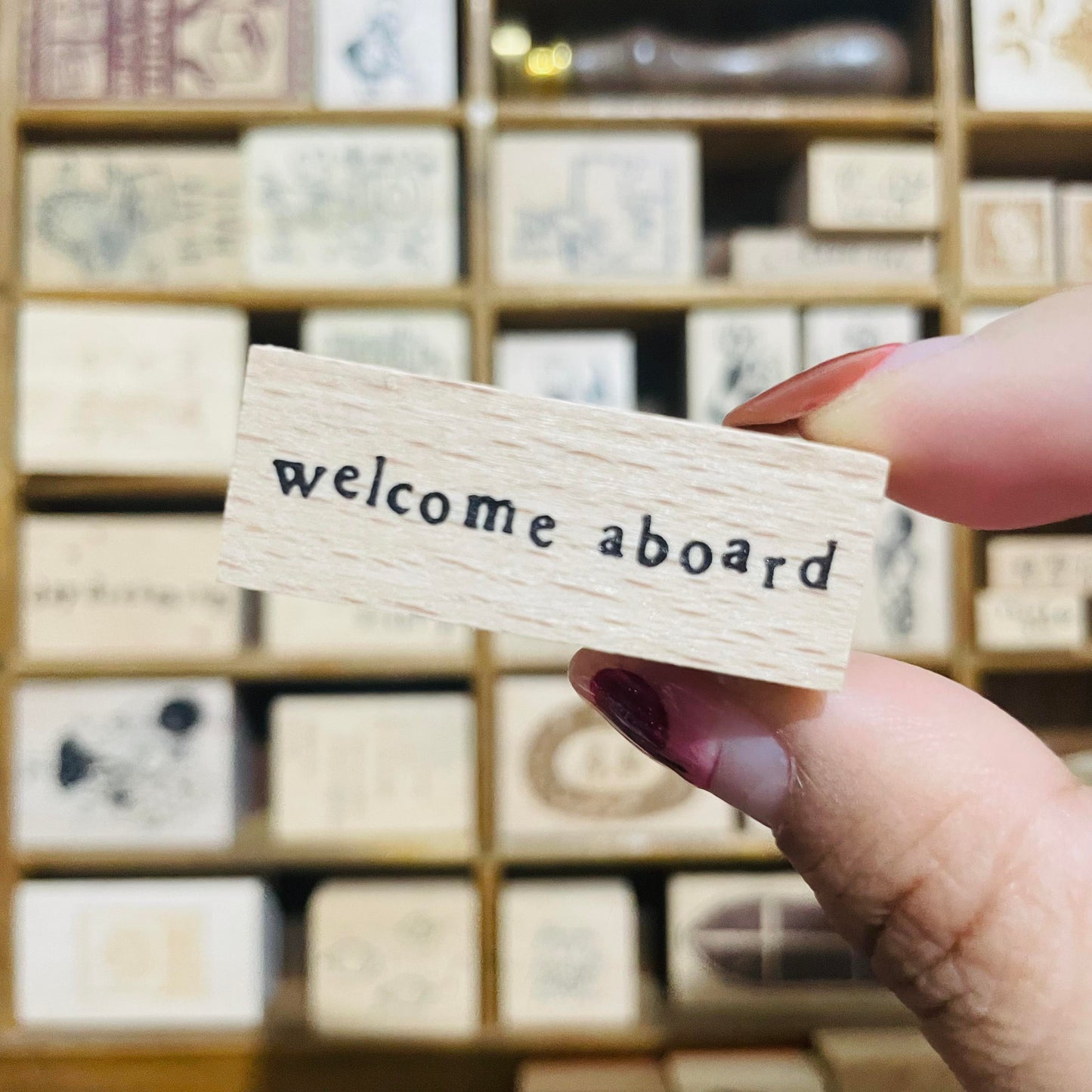 Yeoncharm welcome aboard Rubber Wood Stamp