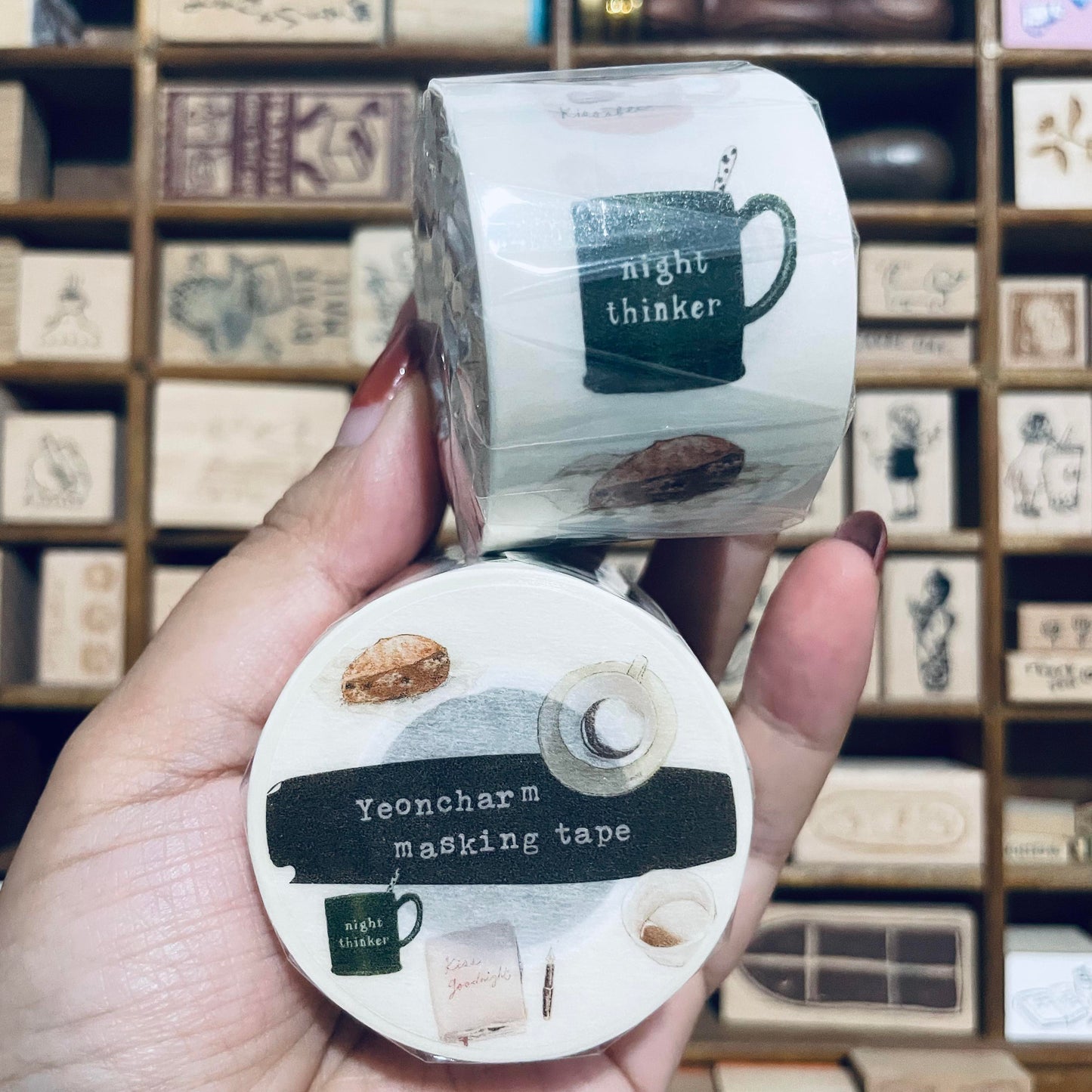 Yeoncharm Midnight Tea Party Washi Tape Roll and Sample