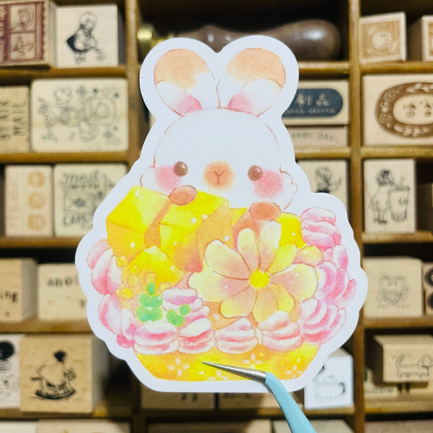 Thea Illustration Bunny Dessert Sticker
