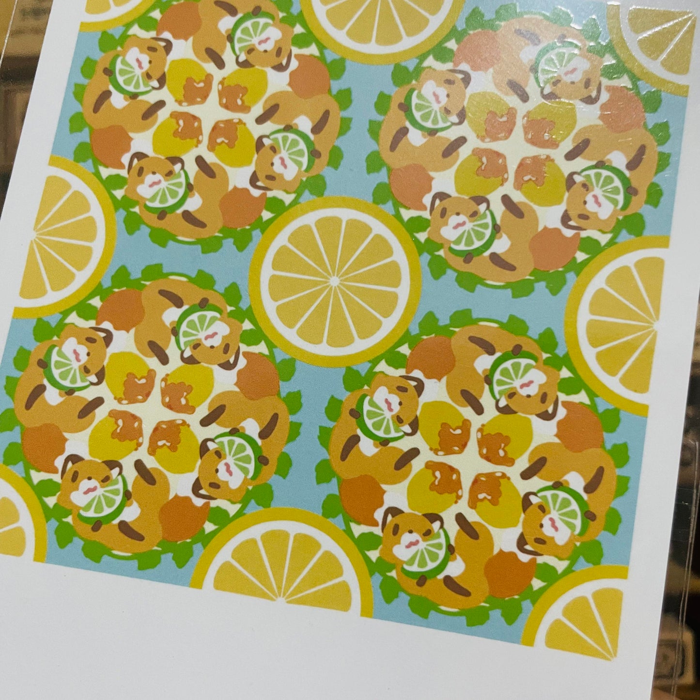 Kitsunebiyori Lemon Tile Postcard