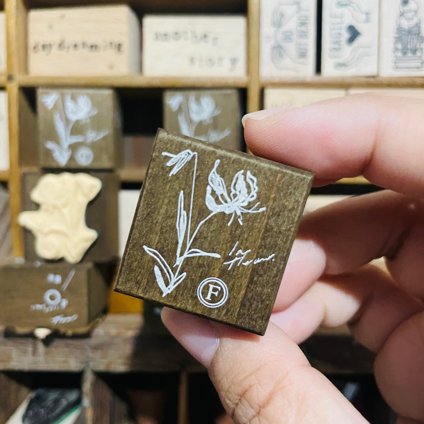 somesortoffern Flame Lily Wood Stamp