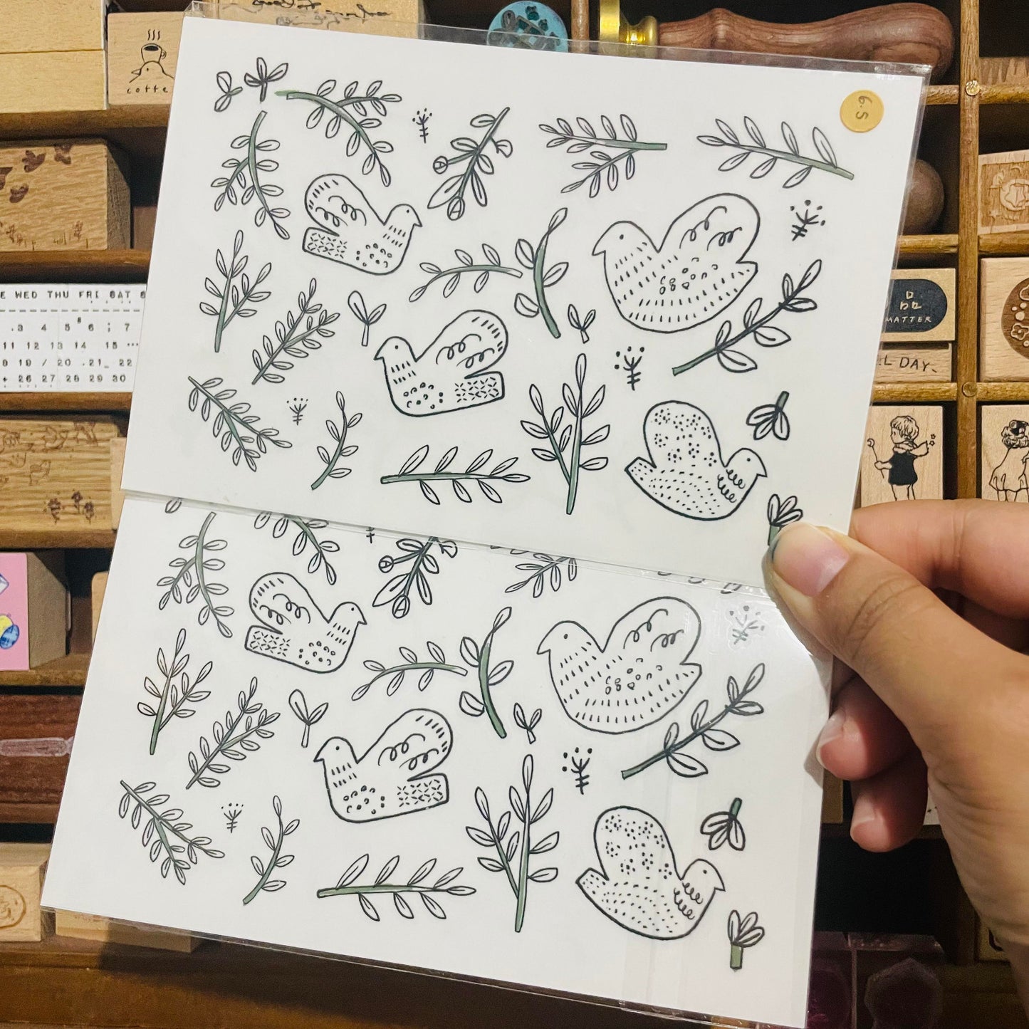 Evakaku Stamp Illustration Transfer Sticker Sheet Pack