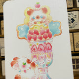 Thea Illustration Pastel Strawberry Sundae Postcard