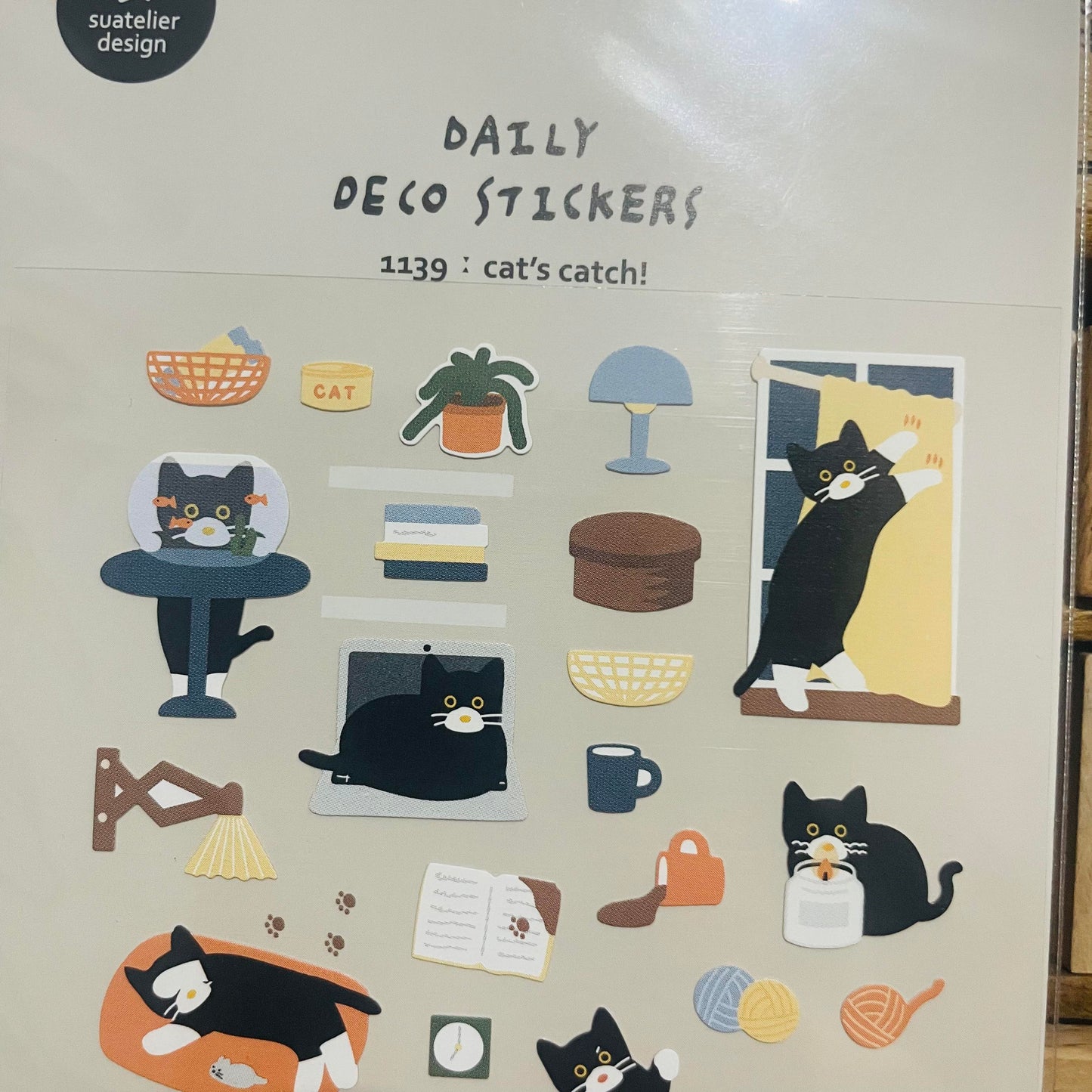 Suatelier Design cat's catch sticker sheet