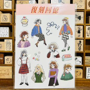 Ann Di Retro Girls A5 Sticker Sheet
