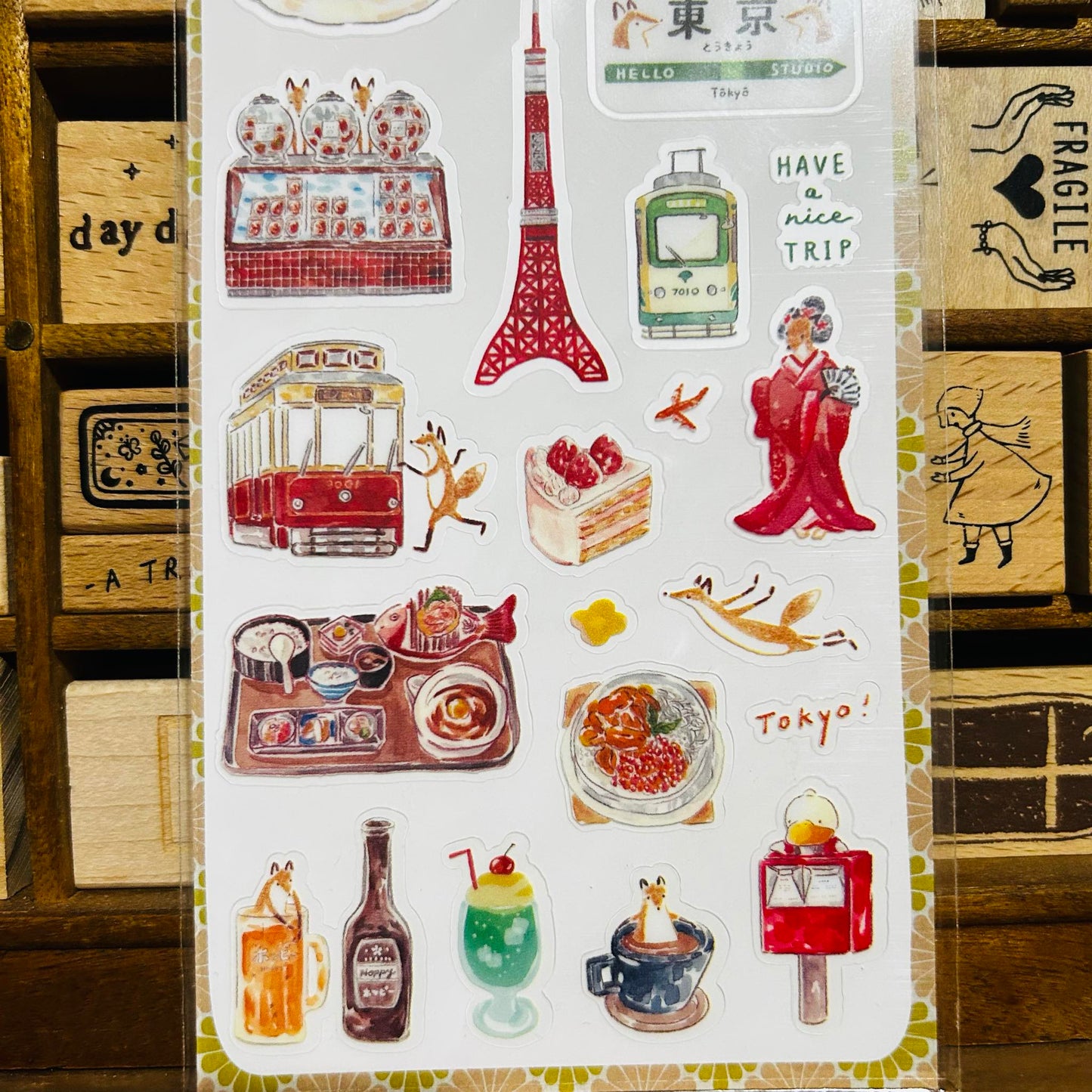 Hello Studio Tokyo Sanpo Sticker Sheet