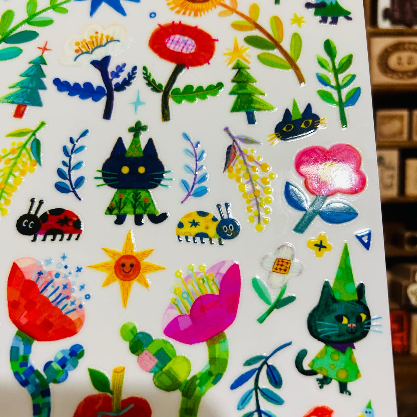 Dayuyoyo Cat Plants Rub-On Transfer Sticker Sheet