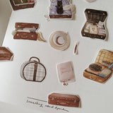 Yeoncharm Leather Suitcase Washi Tape Roll and Sample