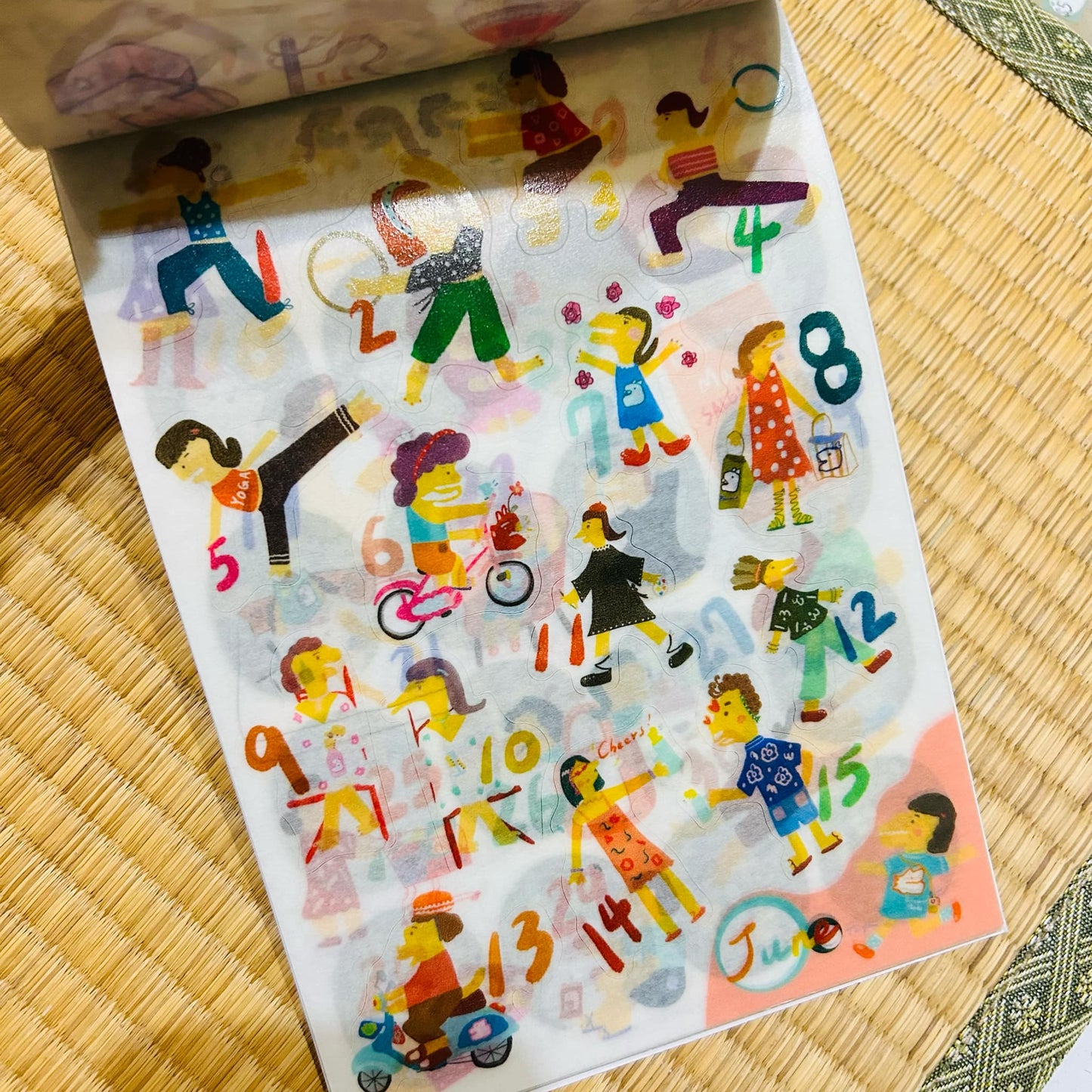 2024 Washi Date Black Daily Sticker Book