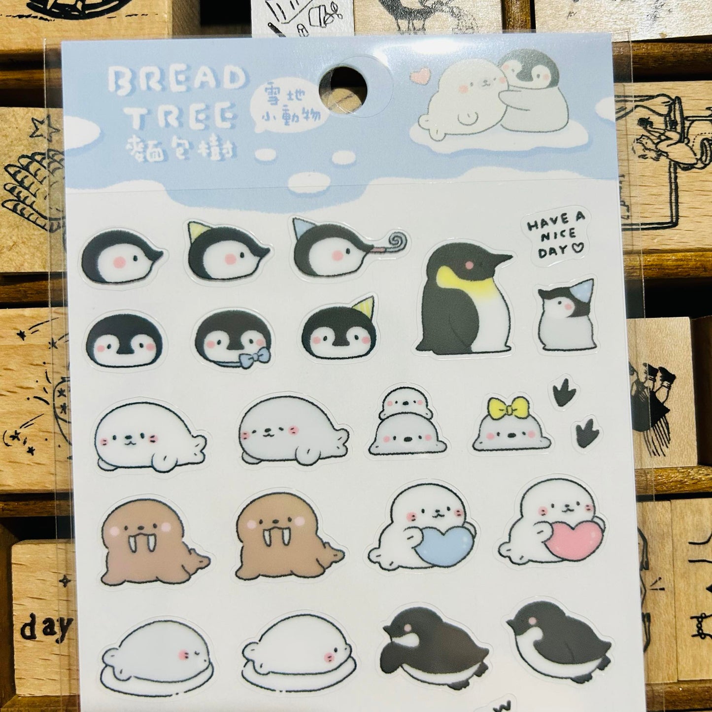 Bread Tree Cold Animals Sticker Sheet Transparent