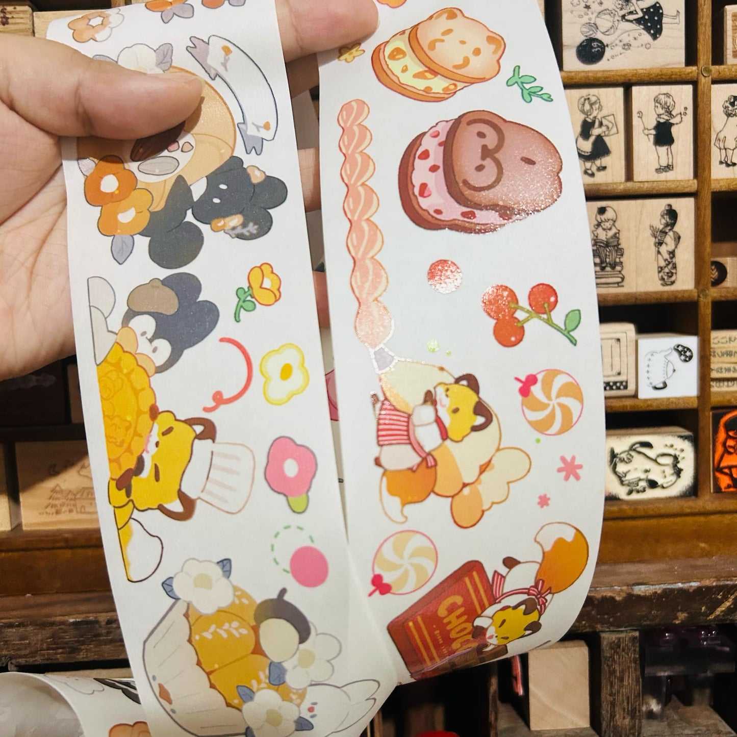 Kitsunebiyori x Bubukai Washi Tape Roll and Samples
