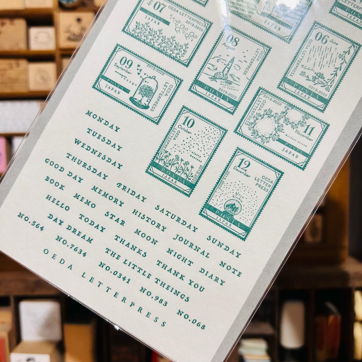 Oeda Letterpress Green Sticker Sheet