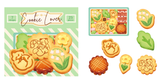 Kitsunebiyori Green Cookie Box Sticker Pack