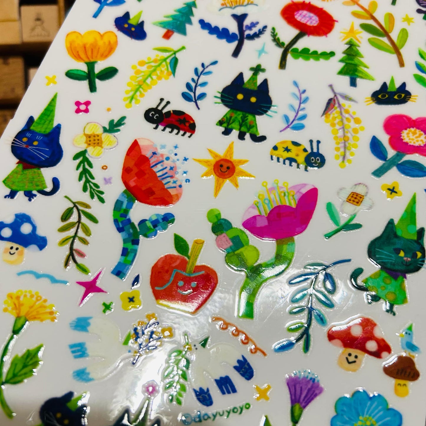 Dayuyoyo Cat Plants Rub-On Transfer Sticker Sheet