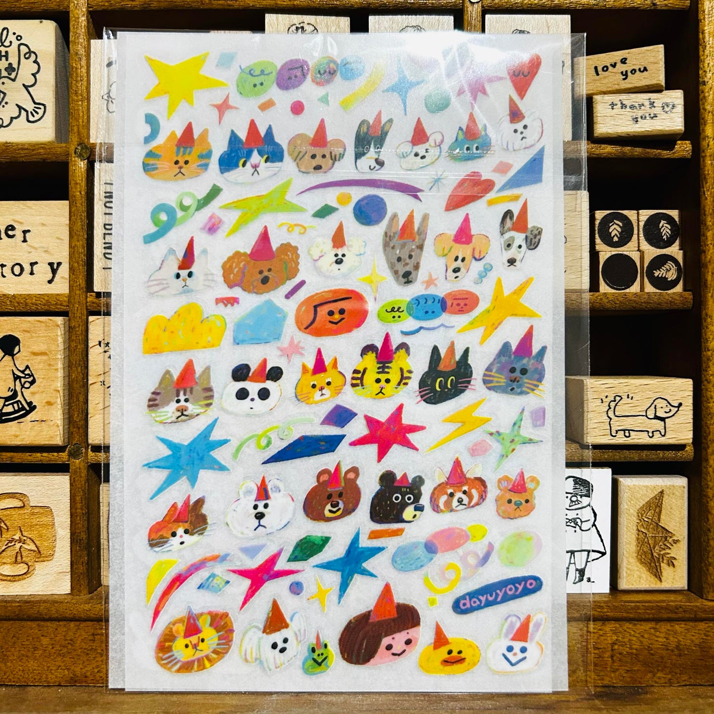Dayuyoyo Animal Heads Transfer Sticker Sheet Set