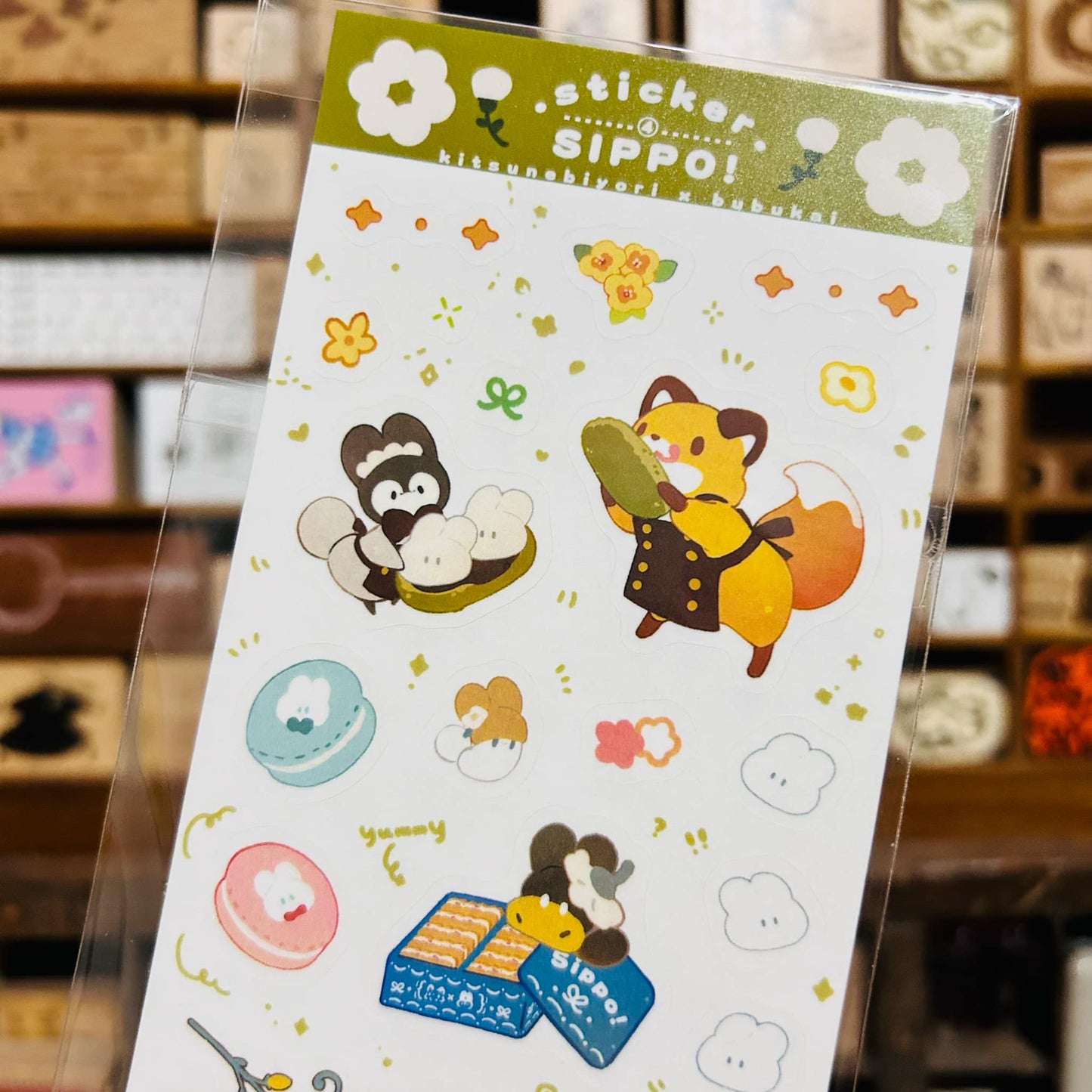 Kitsunebiyori x Bubukai Green Sticker Sheet