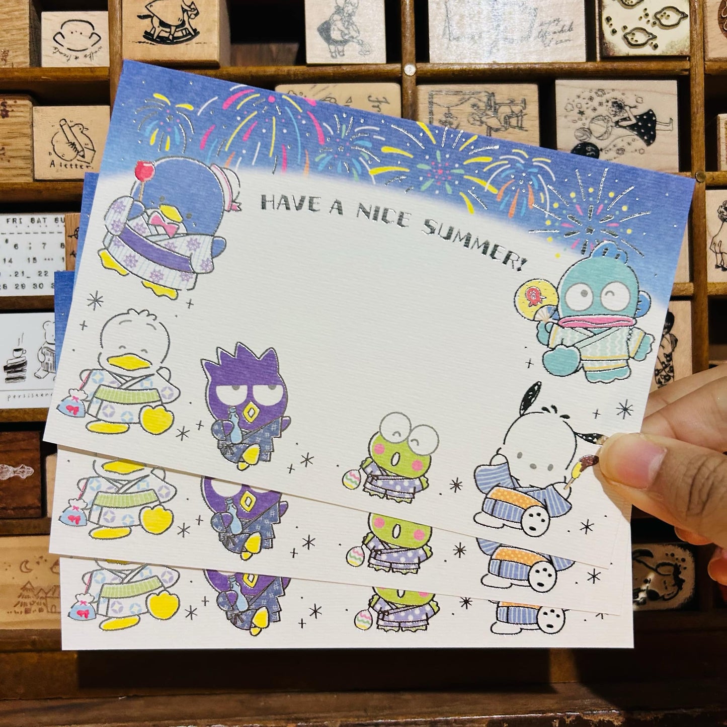 Sanrio Hapidanbui Festival Foiled Postcard Pack