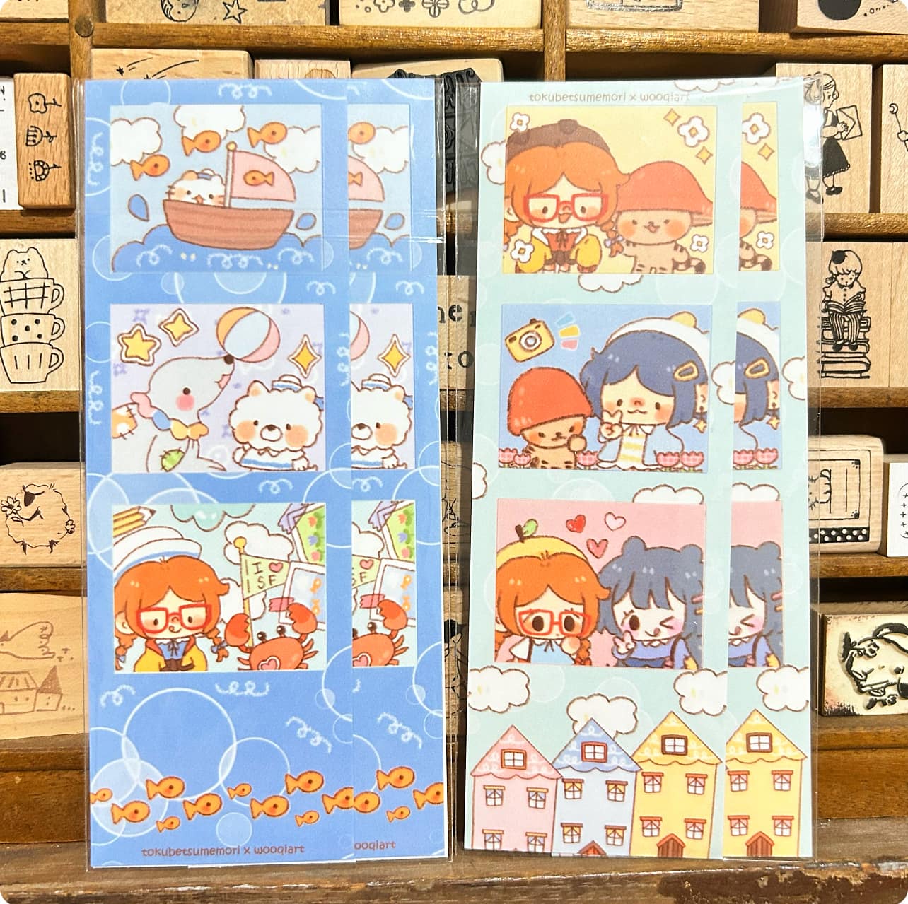 Tokubetsumemori x wooqiart San Francisco Sticker Polaroid Set