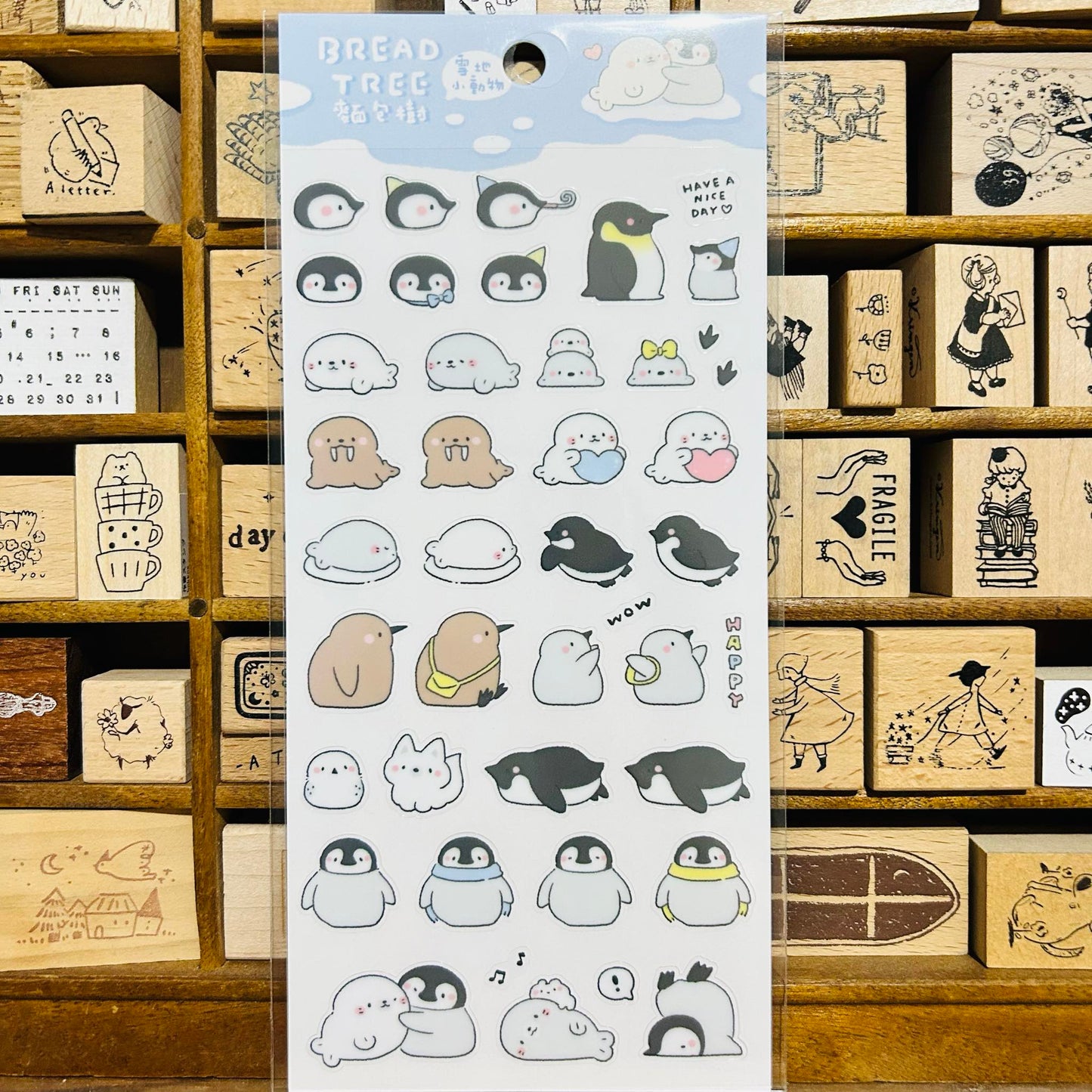 Bread Tree Cold Animals Sticker Sheet Transparent