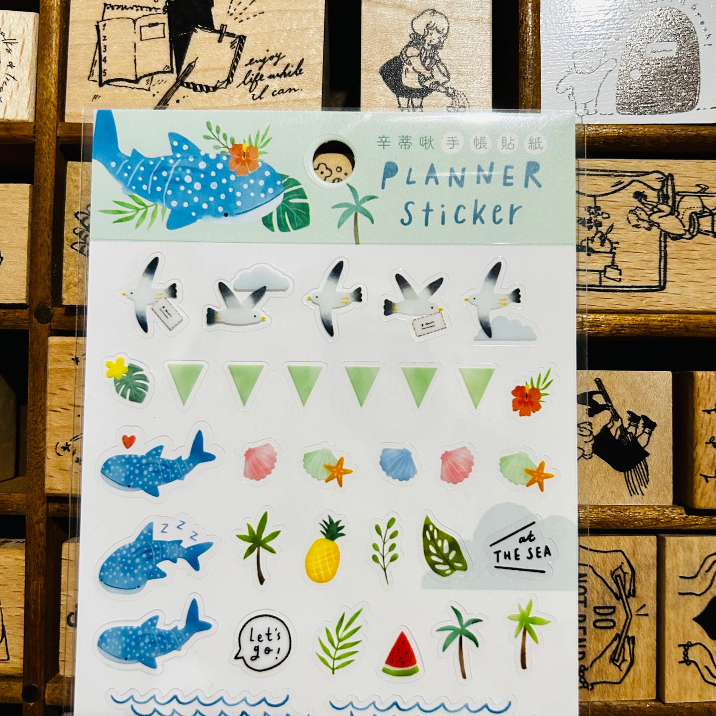 Cindy Chu Illustration Whale Planner Transparent Sticker Sheet #2
