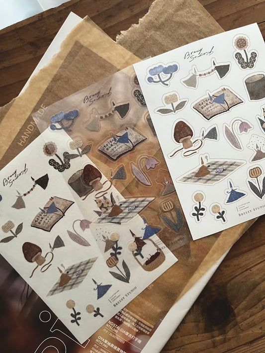 Breezy Studio Flower of Forest 3-material Sticker Set