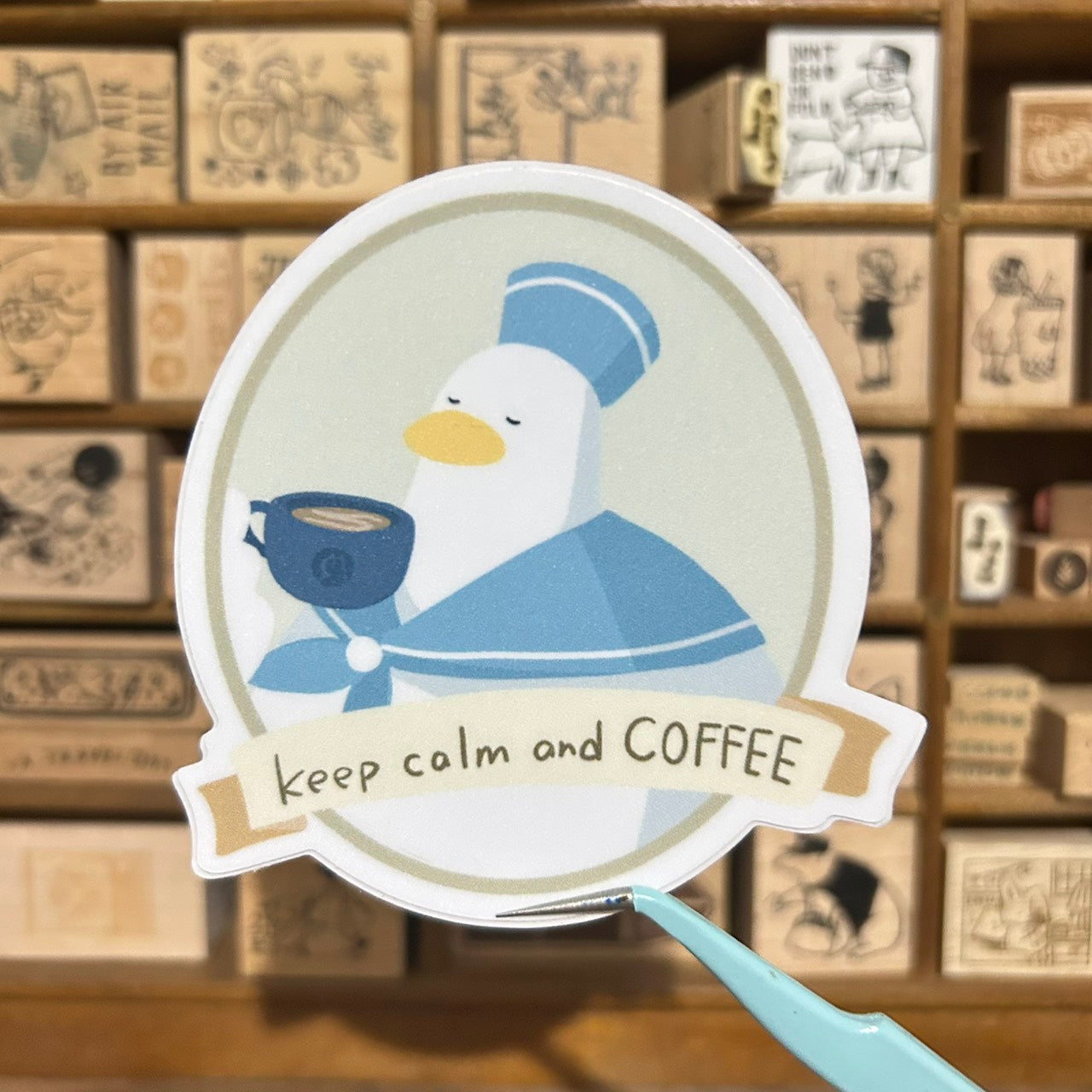 Sky Coffee Keep Calm & Coffee Waterproof Sticker