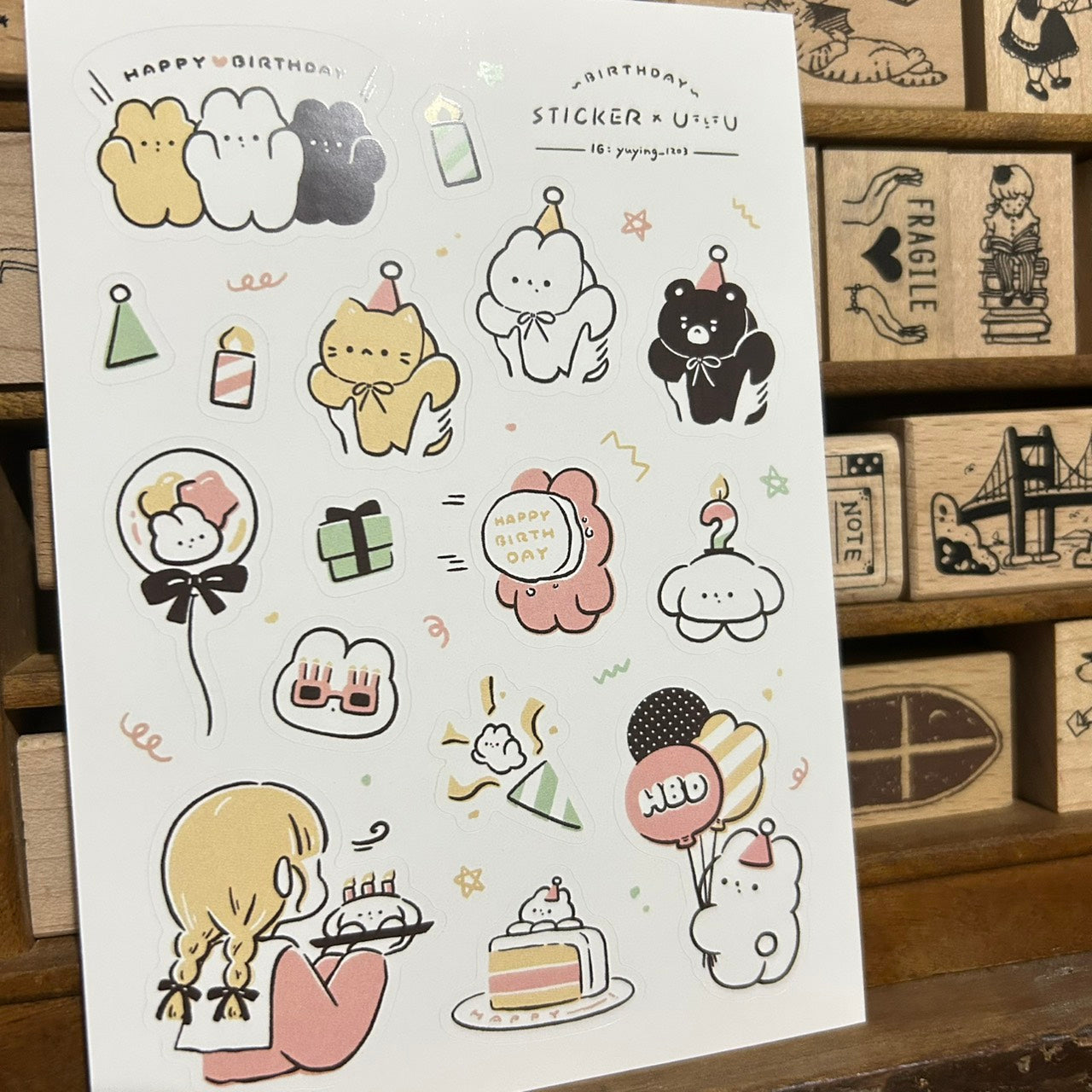 YuYing Birthday Sticker Sheet