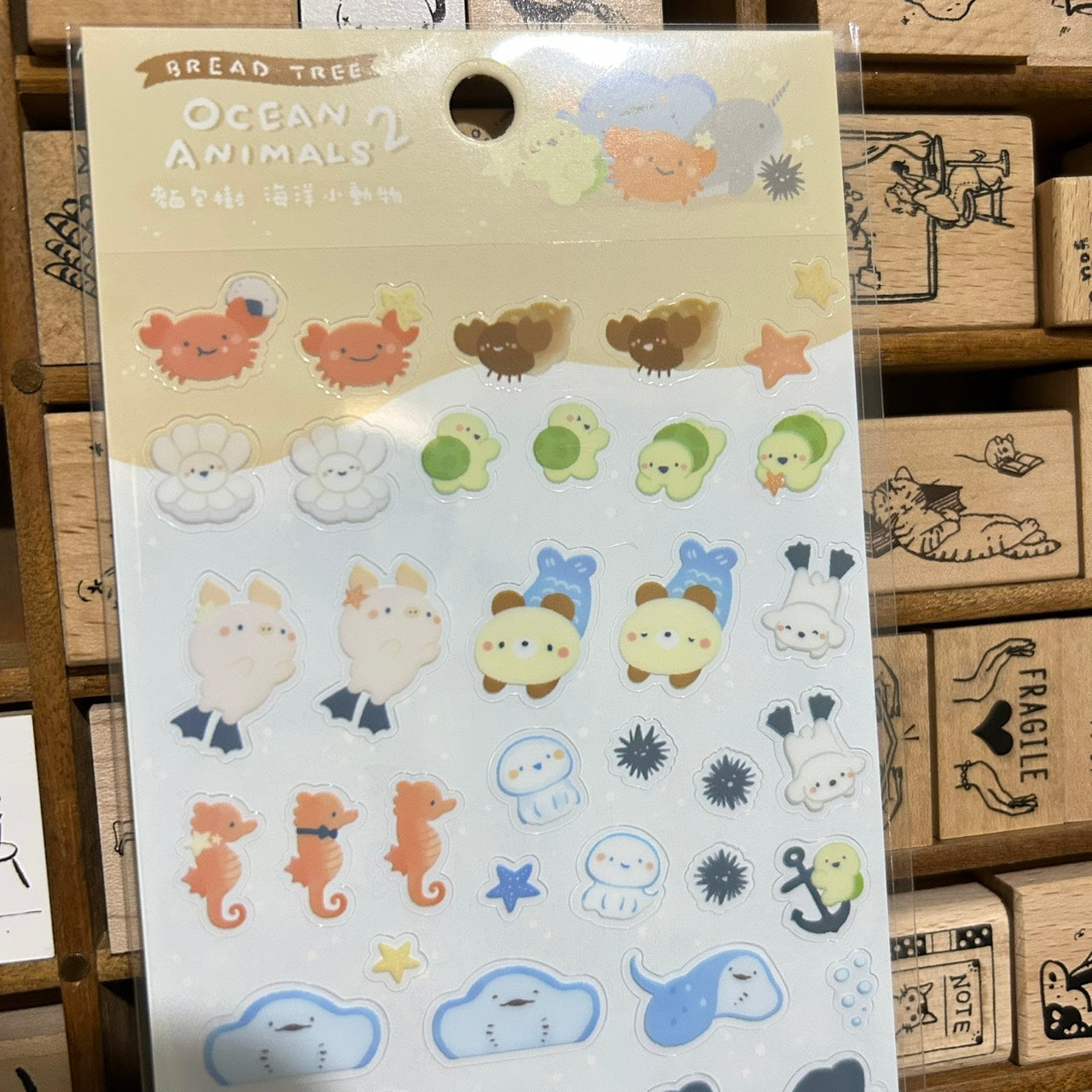 Bread Tree Ocean Animals 2 Sticker Sheet Transparent