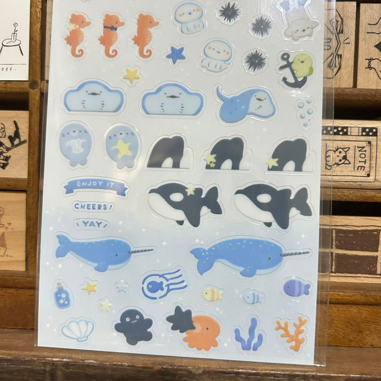 Bread Tree Ocean Animals 2 Sticker Sheet Transparent