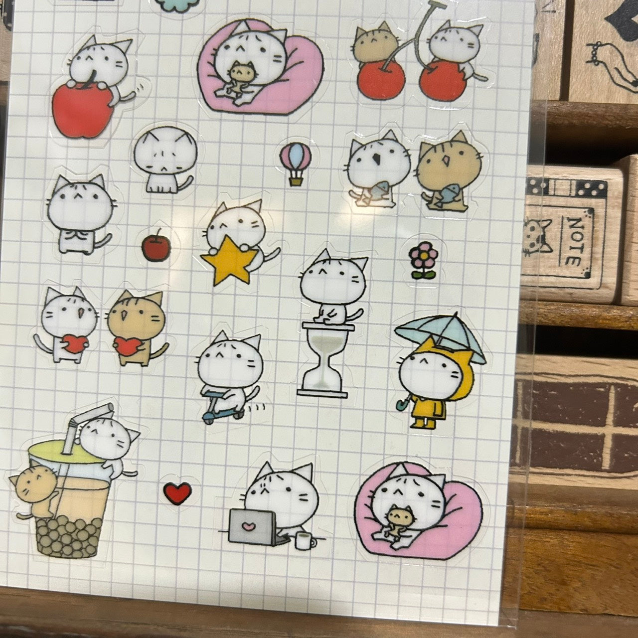 CAT CAT Daily Life Transparent Sticker Sheet