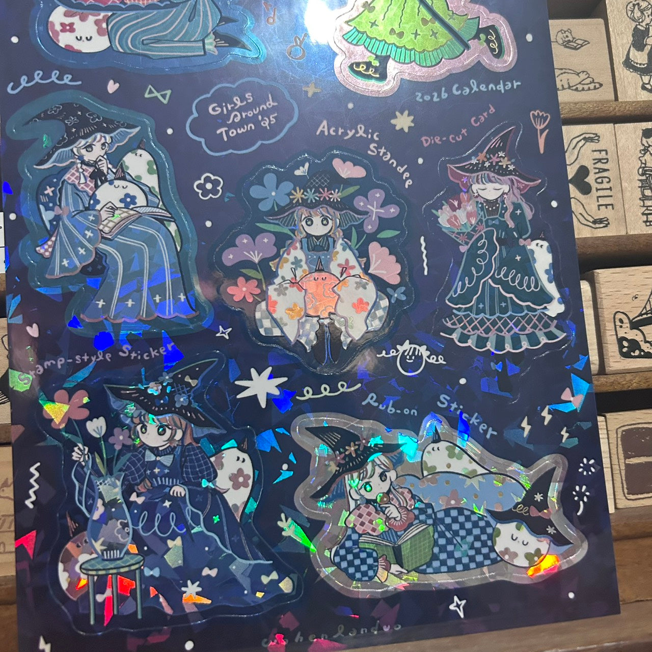 wohenlanduo Girls Around Town #1 A5 Sticker Holographic Sheet