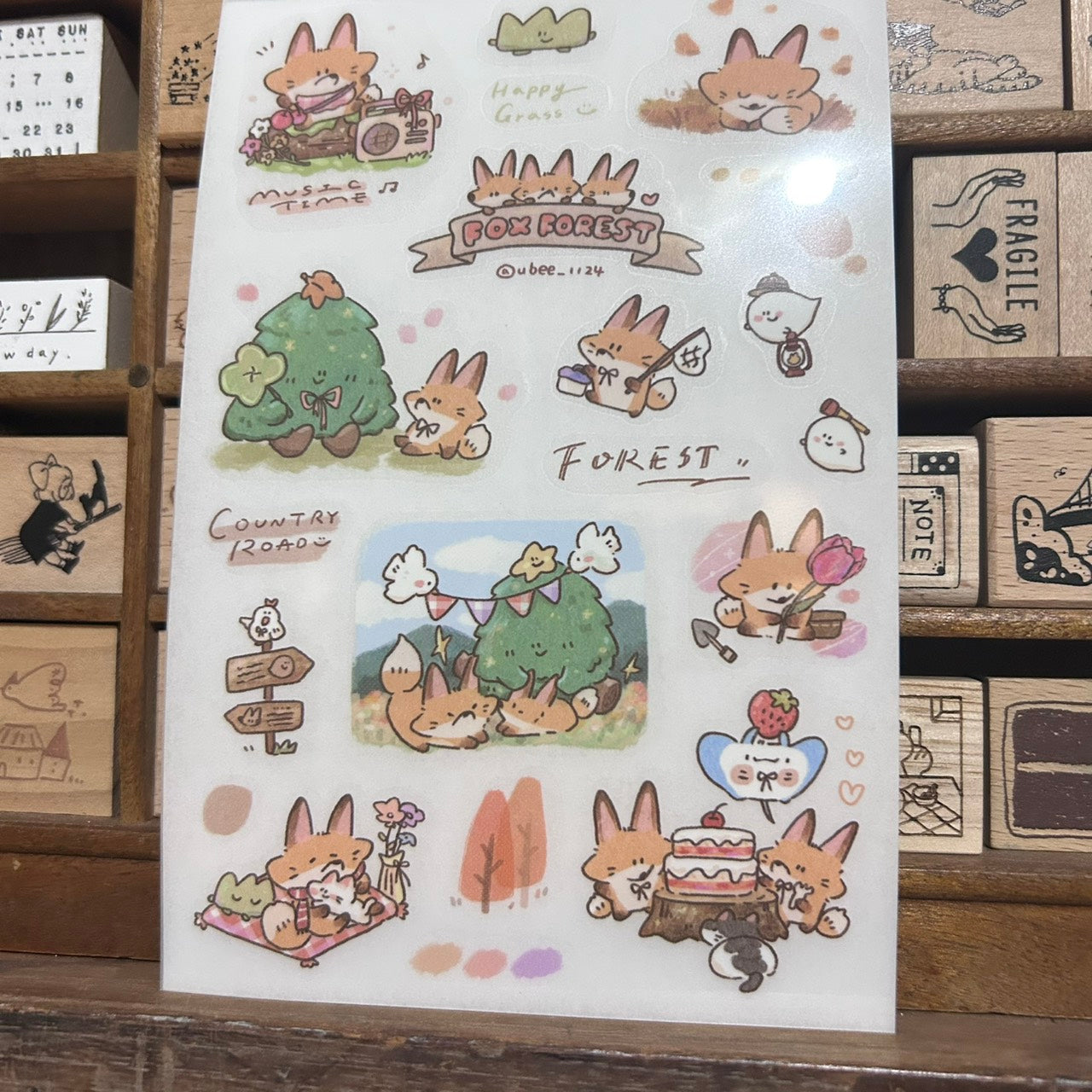 UBEE Fox Forest Transfer Sticker Sheets