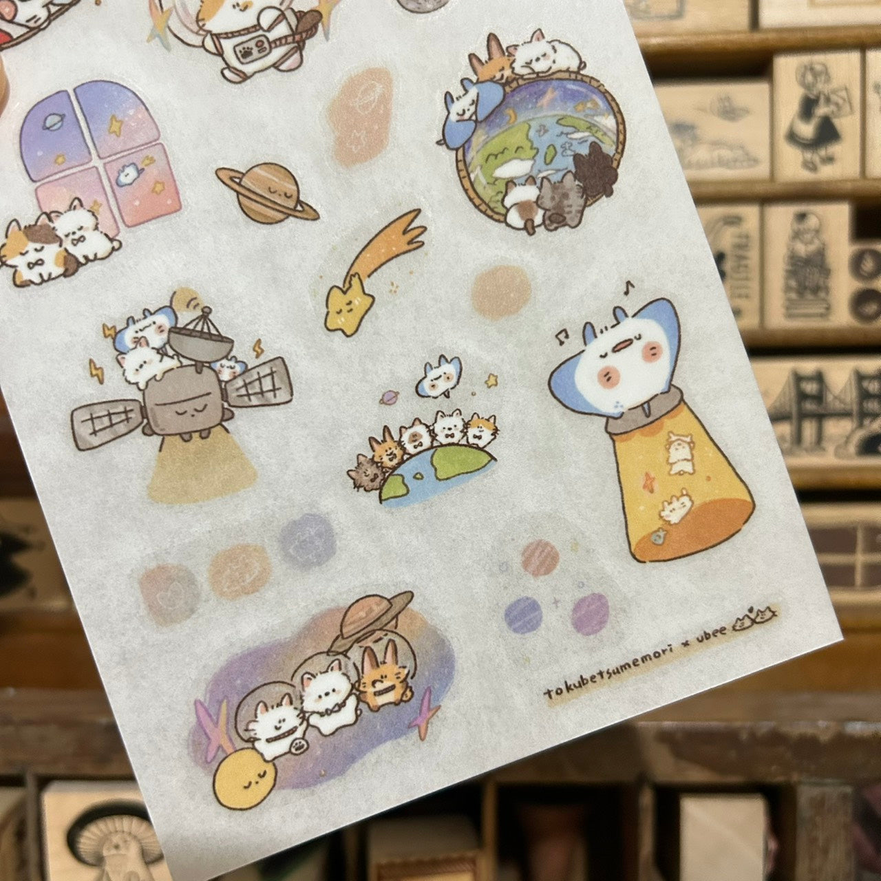 UBEE x tokubetsumemori Space Transfer Sticker Sheets