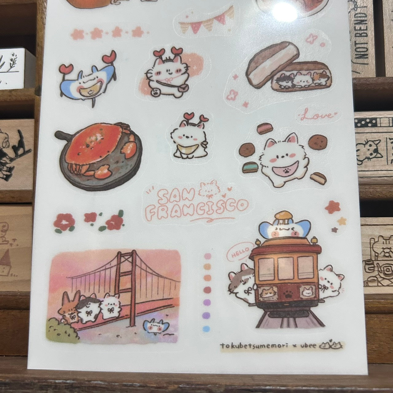 UBEE x tokubetsumemori San Francisco Transfer Sticker Sheets