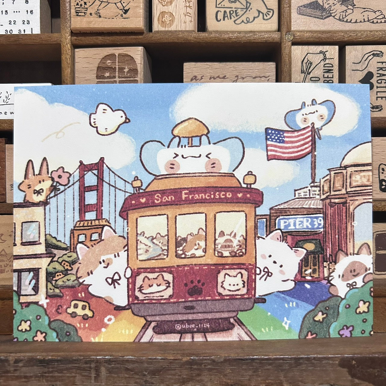 UBEE x tokubetsumemori Cable Car Postcard