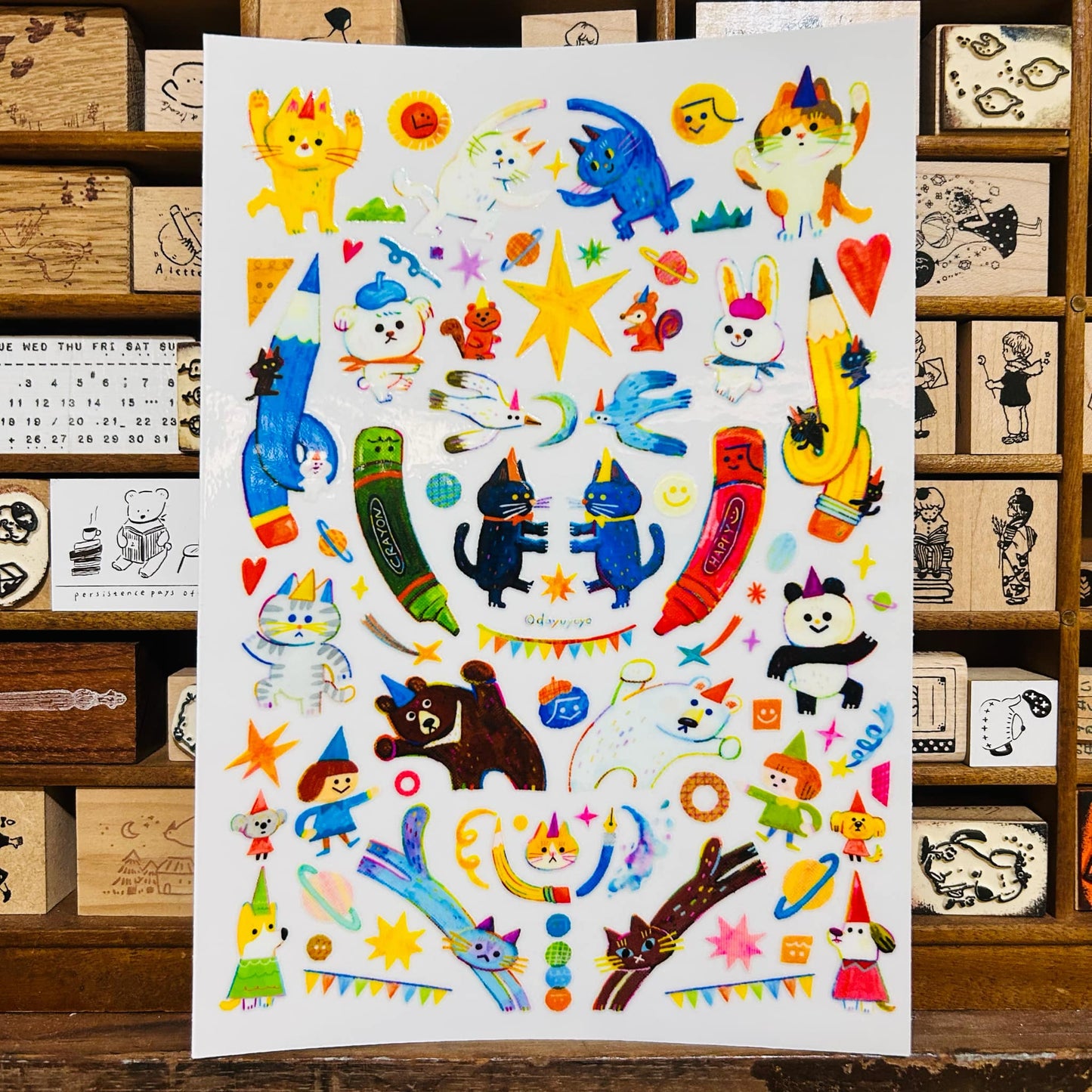 Dayuyoyo Animals Rub-On Transfer Sticker Sheet