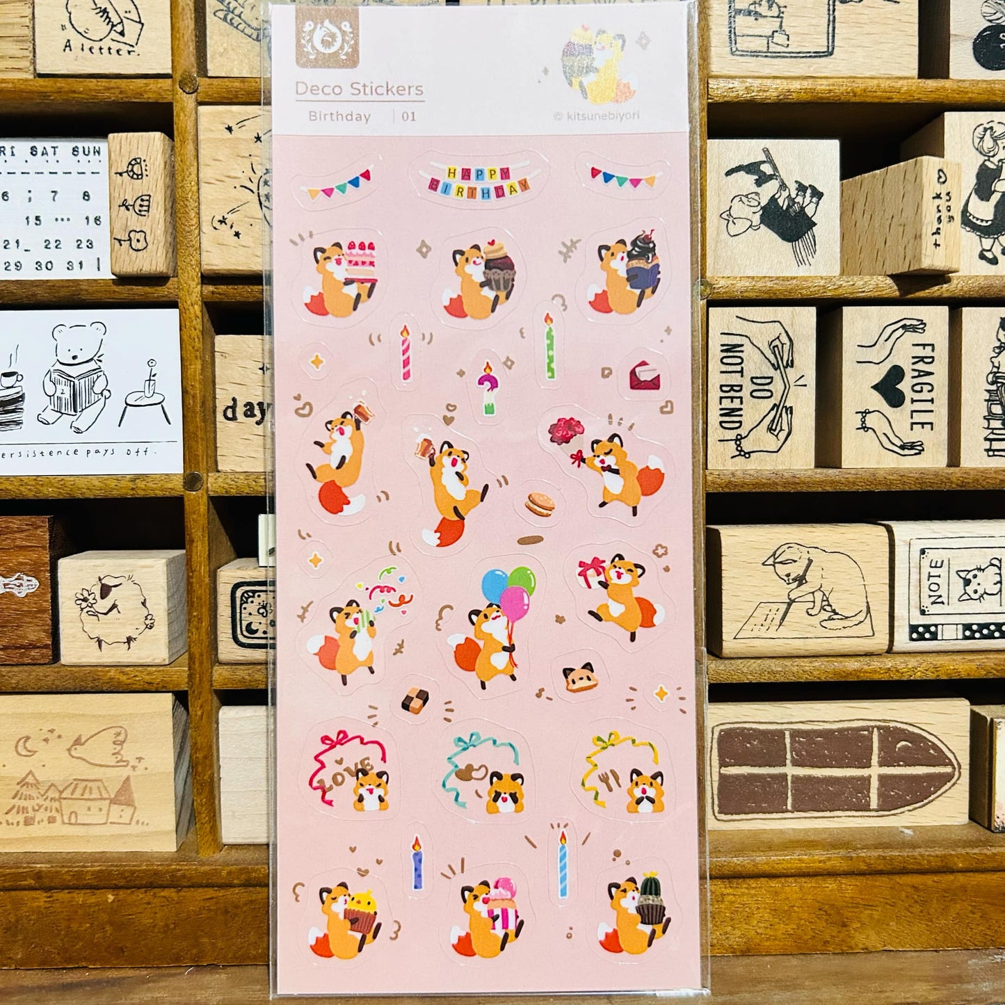 Kitsunebiyori Birthday Sticker Sheet
