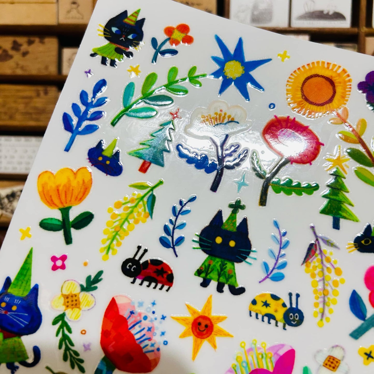 Dayuyoyo Cat Plants Rub-On Transfer Sticker Sheet