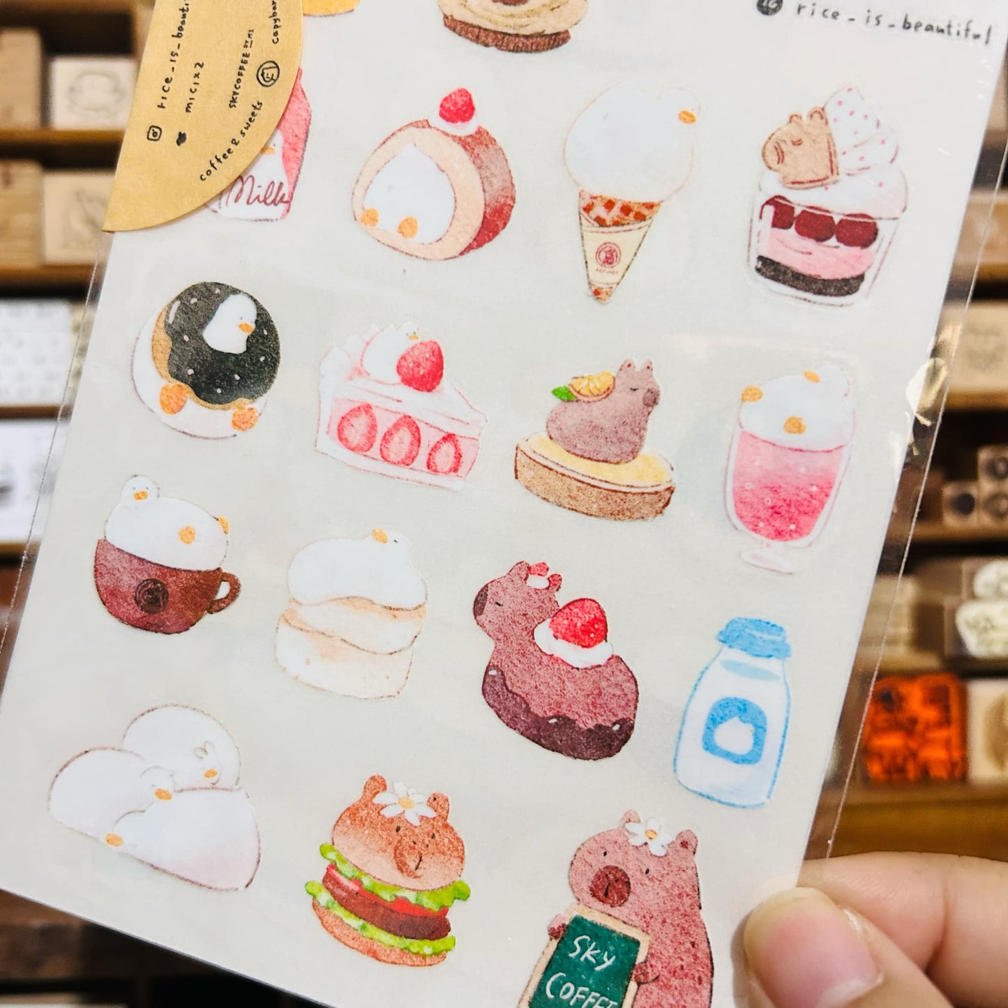 Sky Coffee Desserts Transfer Sticker Sheet Set