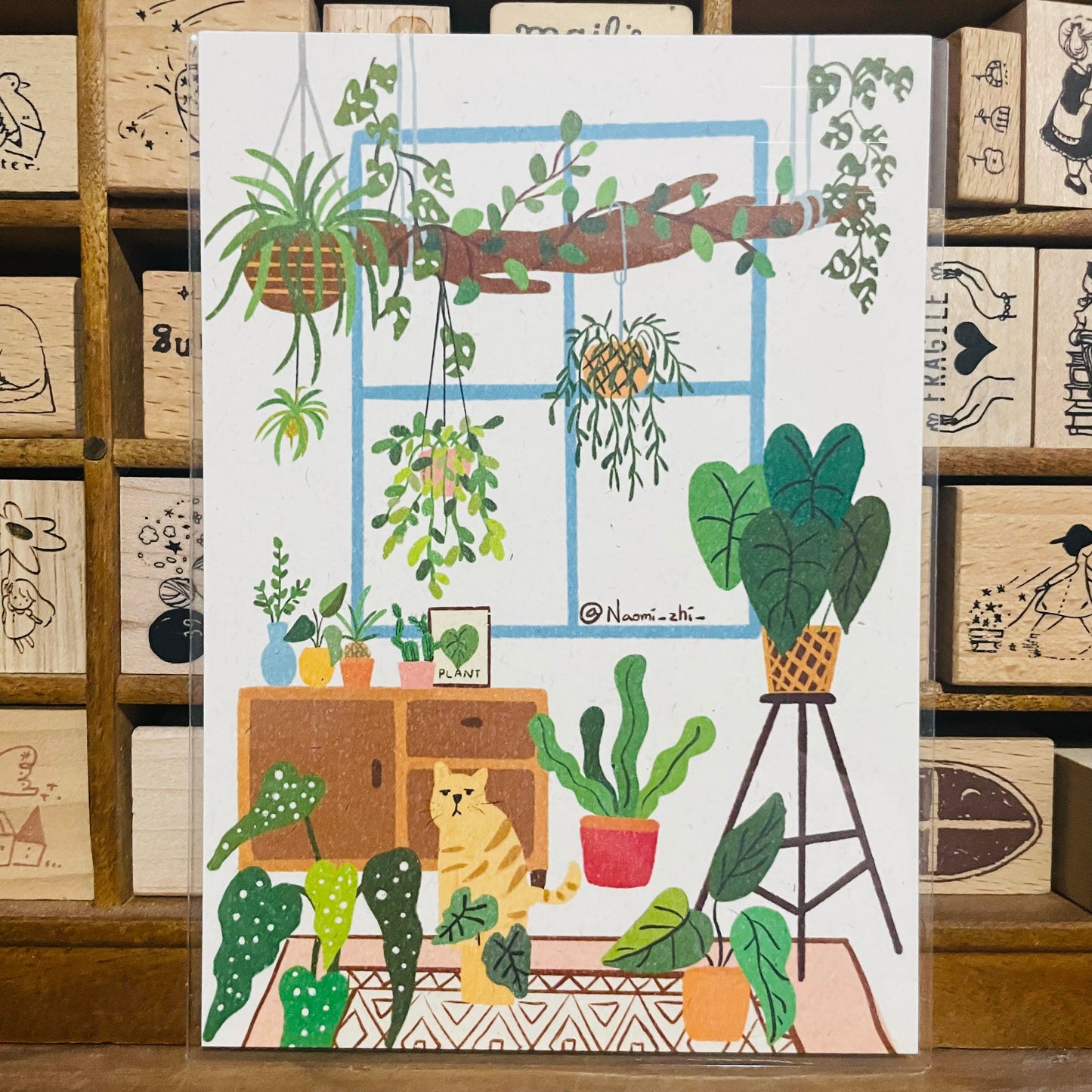 Zhiyou's Cat and Plants Postcard
