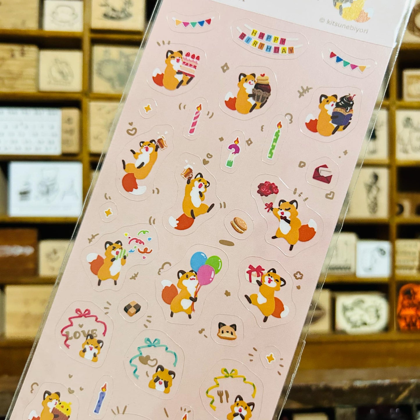 Kitsunebiyori Birthday Sticker Sheet