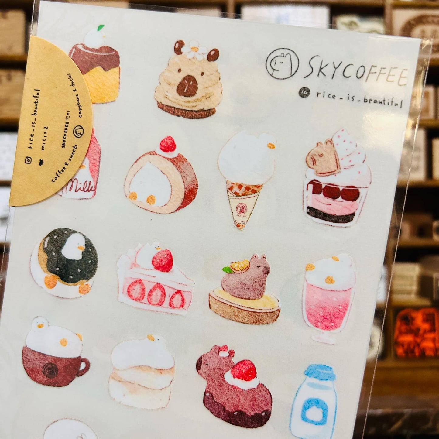 Sky Coffee Desserts Transfer Sticker Sheet Set