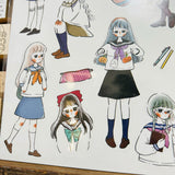 Ann Di School Girls A5 Sticker Sheet