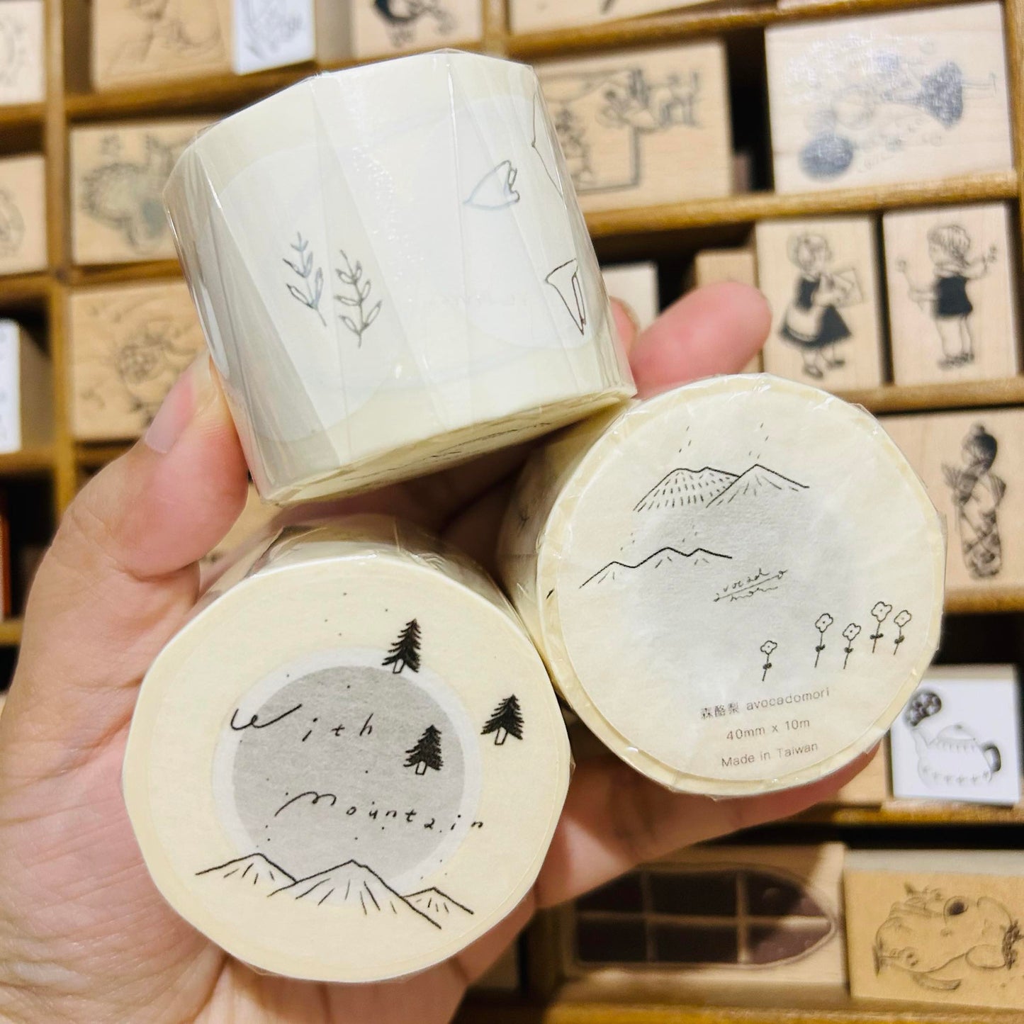 avocadomori With Mountains Masking Tape Roll and Samples