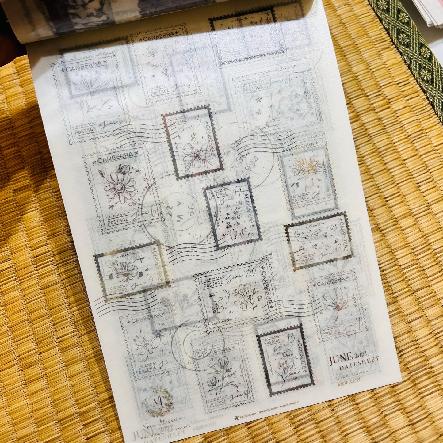 2022 Washi Date Stamp Themed Daily Sticker Book